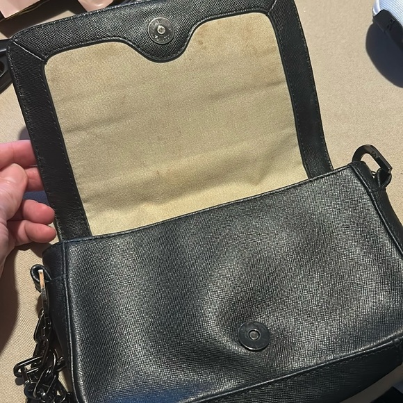 Tory Burch Black Leather Chain Strap Emerson Saffiano Crossbody Bag - Picture 9 of 9